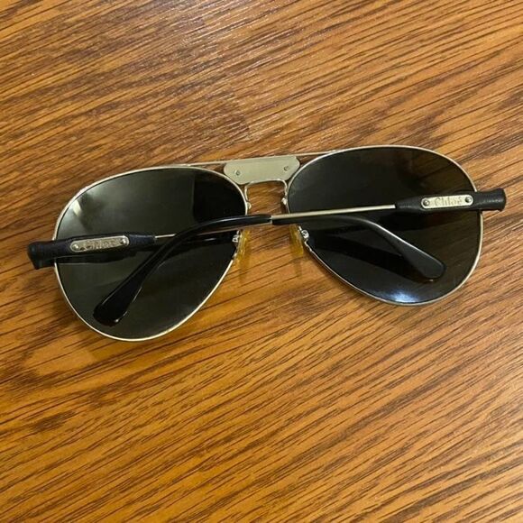 Chloe Silver Aviator Sunglasses and Case main image 9